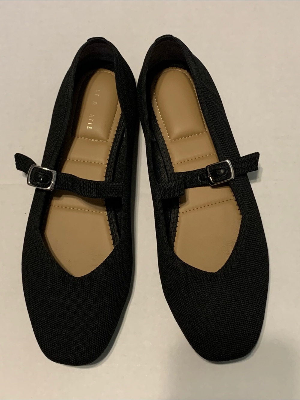 Kelly And Katie Tajah Knit Mary Jane Flats Black Buckle Woven Flat Size 10
